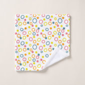 Blauwgroen gele roze Oranje cirkels Stippen Bad Handdoek (Wasdoekje)