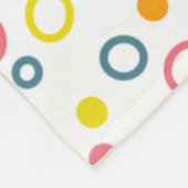 Blauwgroen gele roze Oranje cirkels Stippen Fleece Deken (Hoek)