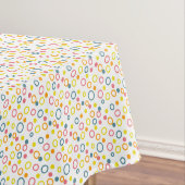 Blauwgroen gele roze Oranje cirkels Stippen Tafelkleed (Voorbeeld)