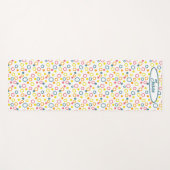 Blauwgroen gele roze Oranje cirkels Stippen Yogamat (Voorkant (horizontaal))