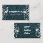 Blauwgroen gelooid Visitekaartje van leder en kant (Voorkant / Achterkant)