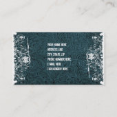 Blauwgroen gelooid Visitekaartje van leder en kant (Achterkant)