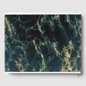 Blauwgroen gemarmerde Waterverf BarefootBride™ Gastenboek (Achterkant)