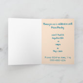 Blauwgroen genderneutrale konijnenuitnodiging voor (Binnen)