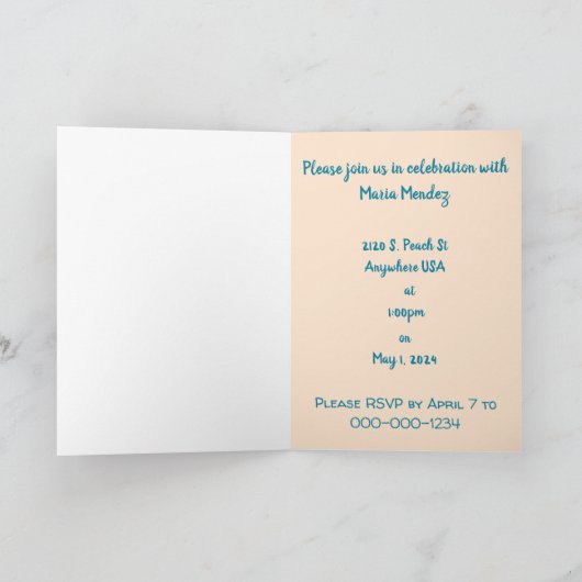 Blauwgroen genderneutrale konijnenuitnodiging voor (Binnen)