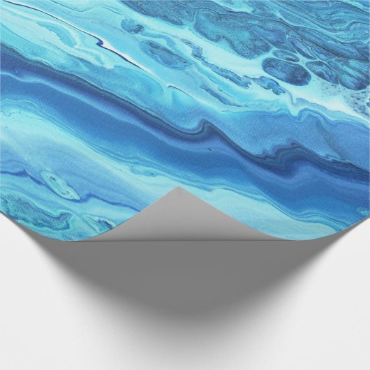 Blauwgroen Geode Cadeaupapier (Hoek)