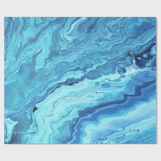 Blauwgroen Geode Cadeaupapier (Vlak)