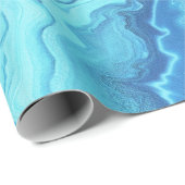 Blauwgroen Geode Cadeaupapier (Rol Hoek)