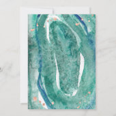 Blauwgroen Geode en Faux Roos Gold look | 25e verj Kaart (Achterkant)