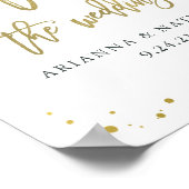 Blauwgroen Geode en Gold Wedding Welkom Poster (Hoek)