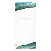 Blauwgroen Geode en Roos Gold Salon Prijslijst Ser Reclamekaart (Achterkant)