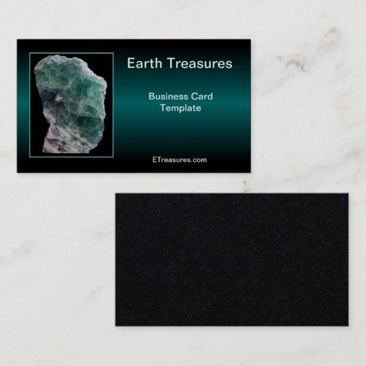 Blauwgroen geode mineralen Agates Crystals Visitekaartje (Voorkant / Achterkant)