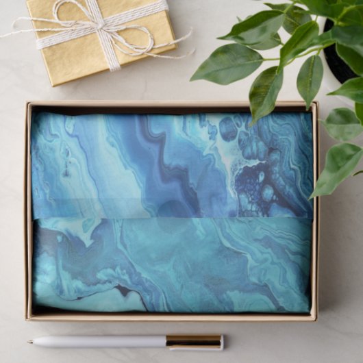 Blauwgroen Geode Tissuepapier (Geschenk)