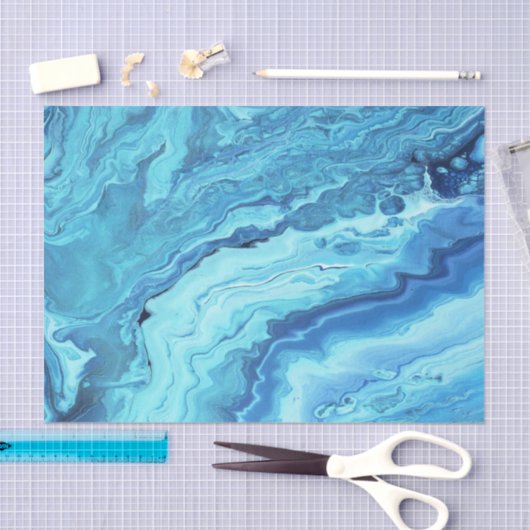 Blauwgroen Geode Tissuepapier (Craft)