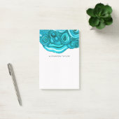 Blauwgroen Geode | Waterverf Post-it® Notes (Kantoor)