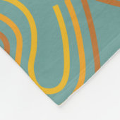 Blauwgroen geometrisch lijnpatroon fleece deken (Hoek)