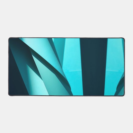 Blauwgroen geometrisch papier bureaumat (Voorkant)