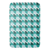 Blauwgroen geometrisch patroon badmat (Voorkant Verticaal)