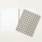 Blauwgroen geometrisch patroon planner (Display)
