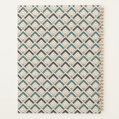 Blauwgroen geometrisch patroon planner (Achterkant)