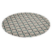 Blauwgroen geometrisch patroon snijplank (Hoek)
