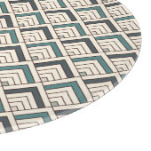 Blauwgroen geometrisch patroon snijplank (Hoek)