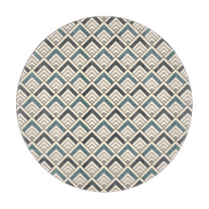 Blauwgroen geometrisch patroon snijplank