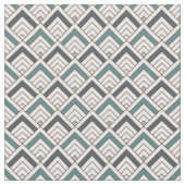 Blauwgroen geometrisch patroon stof (Close Up)