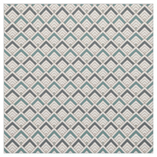 Blauwgroen geometrisch patroon stof