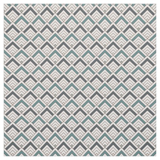 Blauwgroen geometrisch patroon stof (Swatch)