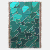 Blauwgroen geometrische driehoek deken (Voorkant Verticaal)