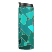 Blauwgroen geometrische driehoek thermosbeker (Geroteerd rechts)