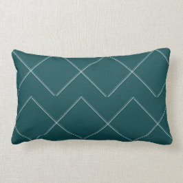 Blauwgroen geometrische moderne binnenluchtloods kussen