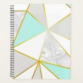 Blauwgroen geometrische vormen planner (Voorkant)