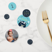 Blauwgroen | Gepersonaliseerd klein monster verjaa Confetti (Groep)