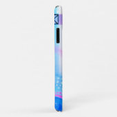 Blauwgroen gepersonaliseerd meisjesblauw Monogram Case-Mate iPhone Case (Achterkant/rechts)