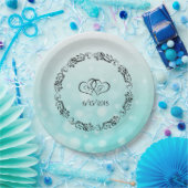 Blauwgroen gepersonaliseerde bruiloft papier Borde Papieren Bordje (Feest)
