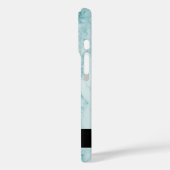 Blauwgroen gepolijste marmeren steen met naam Case-Mate iPhone case (Achterkant / Links)