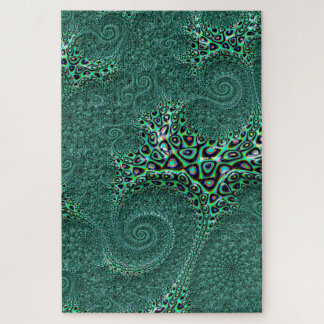 Blauwgroen Gepotte octopus Fractal Abstract Onmoge Legpuzzel
