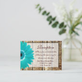 Blauwgroen Gerber Daisy Wedding Reception Directio Informatiekaartje (Staand voorkant)