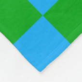 Blauwgroen geruit controlepatroon fleece deken (Hoek)