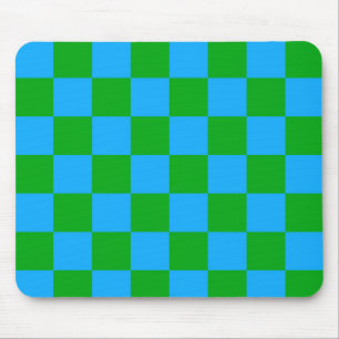 Blauwgroen geruit controlepatroon muismat