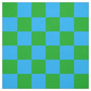 Blauwgroen geruit controlepatroon stof