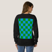 Blauwgroen geruit controlepatroon trui (Achterkant volledig)