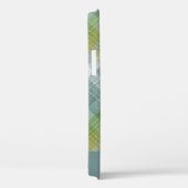 Blauwgroen geruite elegante scriptnaam Case-Mate iPhone case (Achterkant / Rechts)