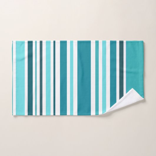 Blauwgroen gestript monogram van klasse bad handdoek (Handdoek)