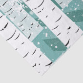 Blauwgroen gestript vogelboomsnowflake winterbos tissuepapier (Detail)