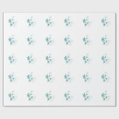 Blauwgroen gestyliseerde ventilator cadeaupapier (Vlak)