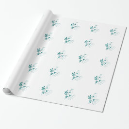 Blauwgroen gestyliseerde ventilator cadeaupapier