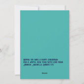 Blauwgroen getij Xmas Baby geboorteaankondiging fo Feestdagenkaart (Achterkant)